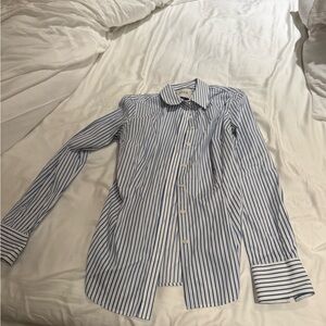 Thomas Pink Blue and White Striped Button Down Shirt